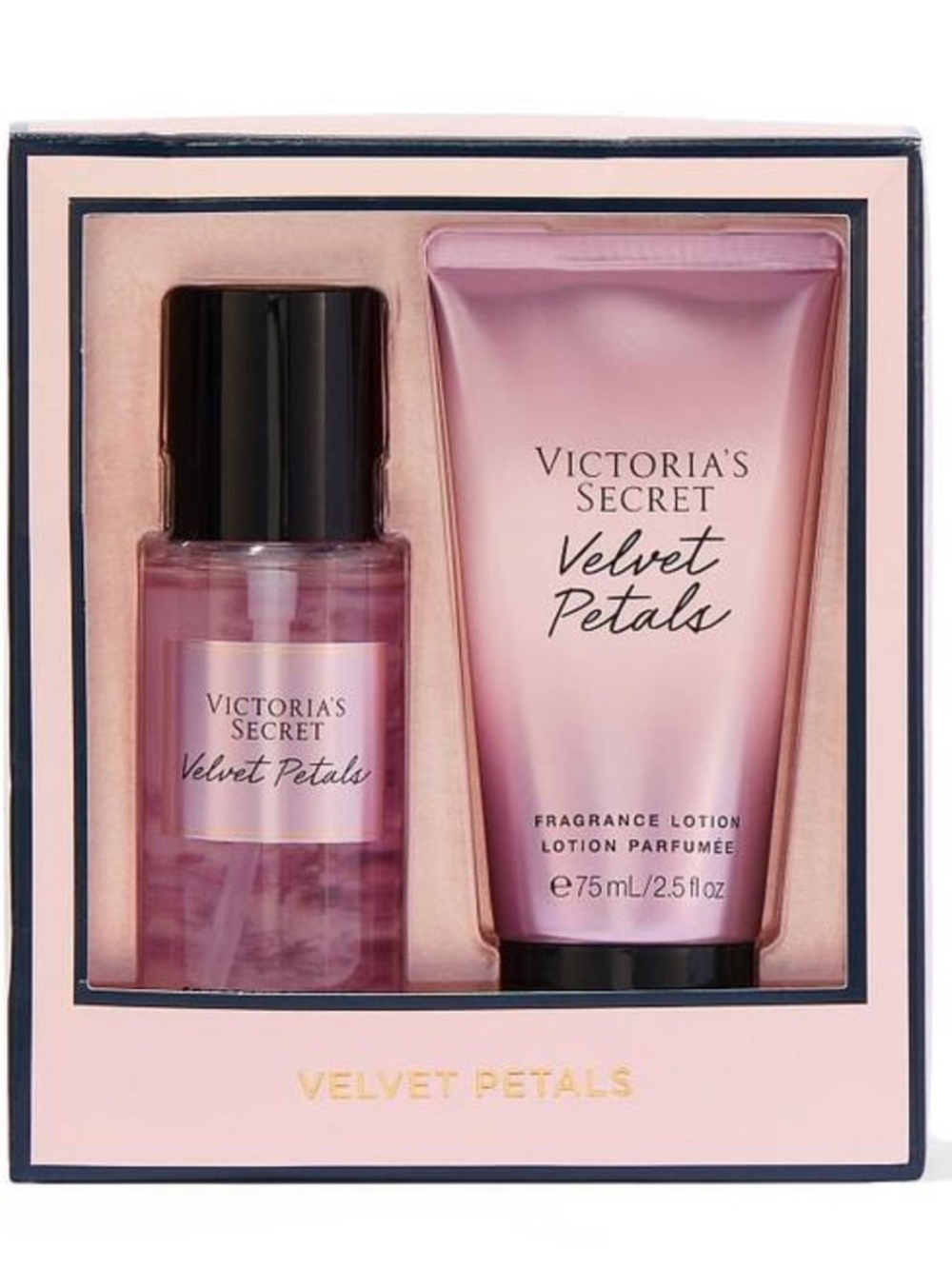 Victoria's Secret Velvet Petals Gift Set - Pink & Black Accents